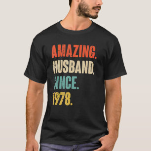 Amazing Husband Since 1978 44 Wedding Anniversary T-Shirt