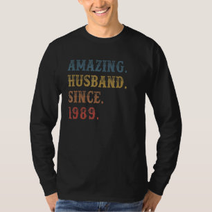 Amazing Husband Since 1989 Retro 33 Wedding Aniver T-Shirt