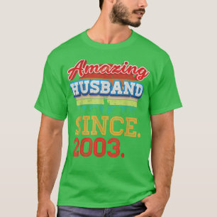 Amazing Husband Since 2003 19th Wedding Anniversar T-Shirt