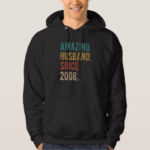 Amazing Husband Since 2008 14th Wedding Aniversar Hoodie
