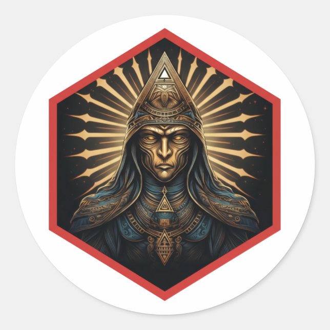 Amazing Illuminati Fantasy Portrait Classic Round Sticker (Front)