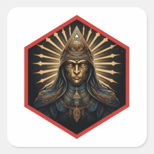 Amazing Illuminati Fantasy Portrait Square Sticker