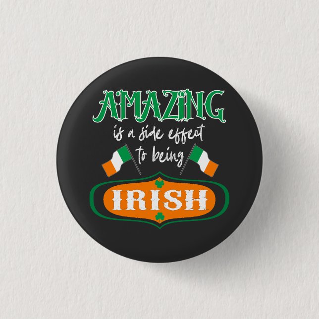 Amazing Irish Flag Shamrock Lucky Celtic Pride  1 Inch Round Button (Front)
