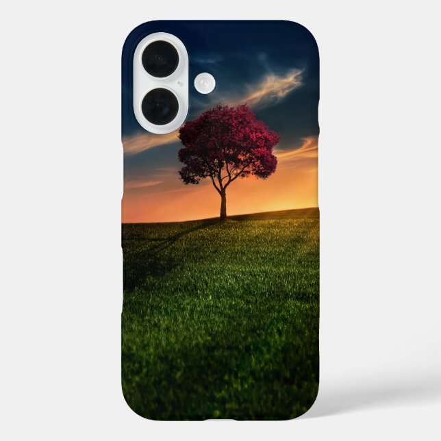 Amazing Landscape with a Red Tree at Sunset Case-Mate iPhone Case (Back)