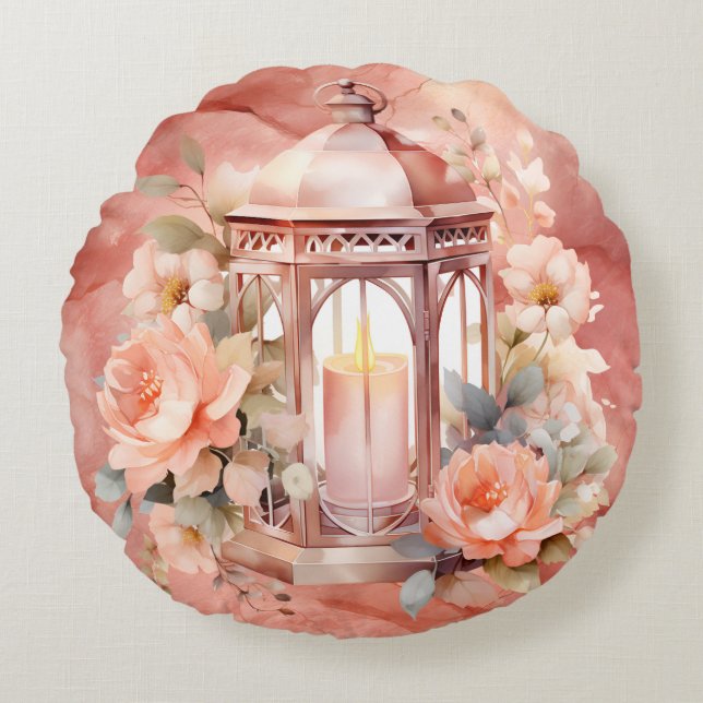 Amazing Light To My Path Rose Marble Round Pillow (Front)