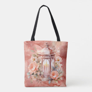 Amazing Light To My Path Rose Marble Shoulder Tote