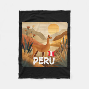 Amazing Llama in Peru Colours Costume Fleece Blanket