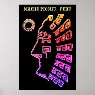 Amazing Machu Picchu Drawing Poster