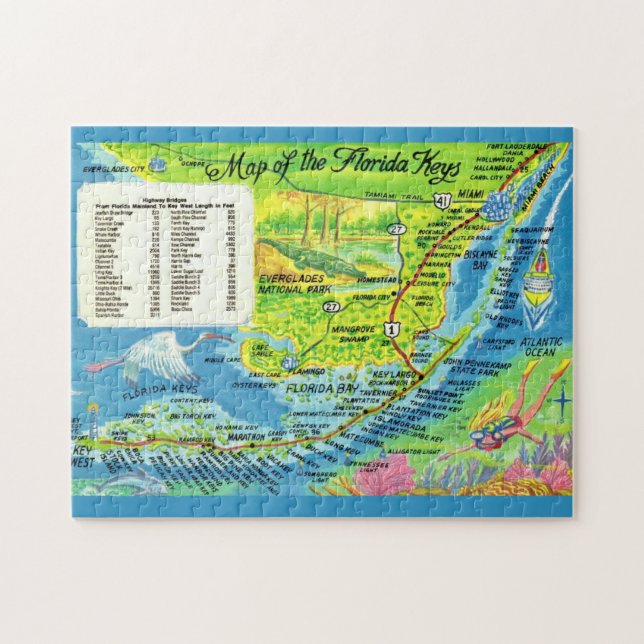 Amazing Map of the Florida Keys Jigsaw Puzzle (Horizontal)