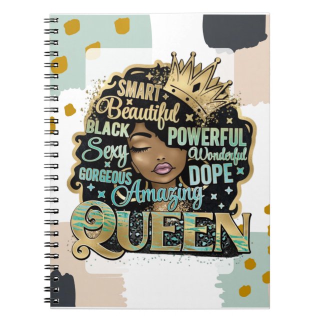 Amazing Melanin Black Queen Women Mom Notebook (Front)