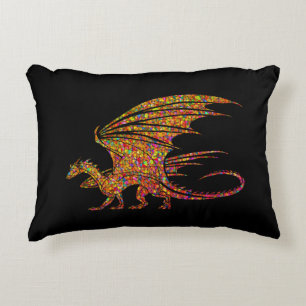 Amazing Mosaic Dragon Accent Pillow