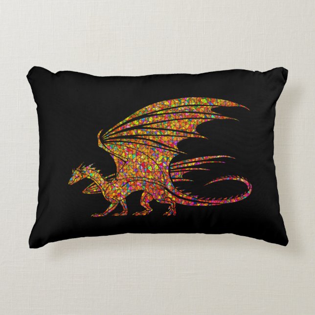 Amazing Mosaic Dragon  Accent Pillow (Front)