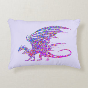 Amazing Mosaic Dragon  Accent Pillow