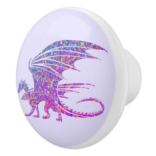 Amazing Mosaic Dragon  Ceramic Knob