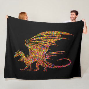 Amazing Mosaic Dragon Fleece Blanket