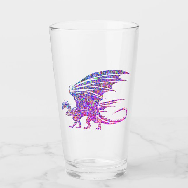 Amazing Mosaic Dragon   Glass (Front)