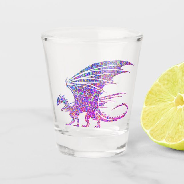 Amazing Mosaic Dragon  Glass (Front)