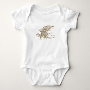 Amazing Mosaic Dragon Golden Baby Bodysuit