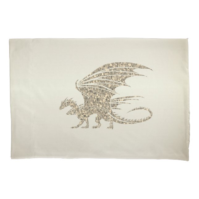 Amazing Mosaic Dragon Golden Pillowcase (Front)