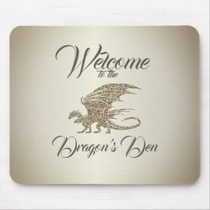 Amazing Mosaic Dragon Golden Welcome Mouse Pad