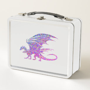 Amazing Mosaic Dragon Metal Lunch Box