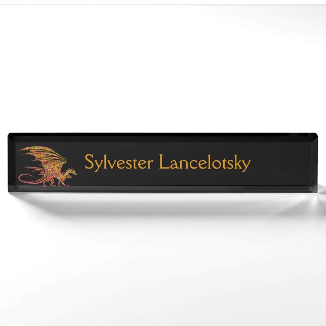 Amazing Mosaic Dragon Personal Nameplate (Front)