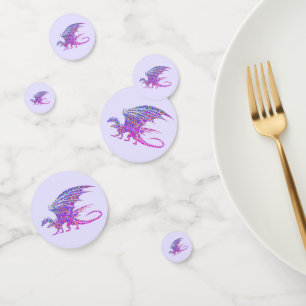 Amazing Mosaic Dragon Purple Confetti