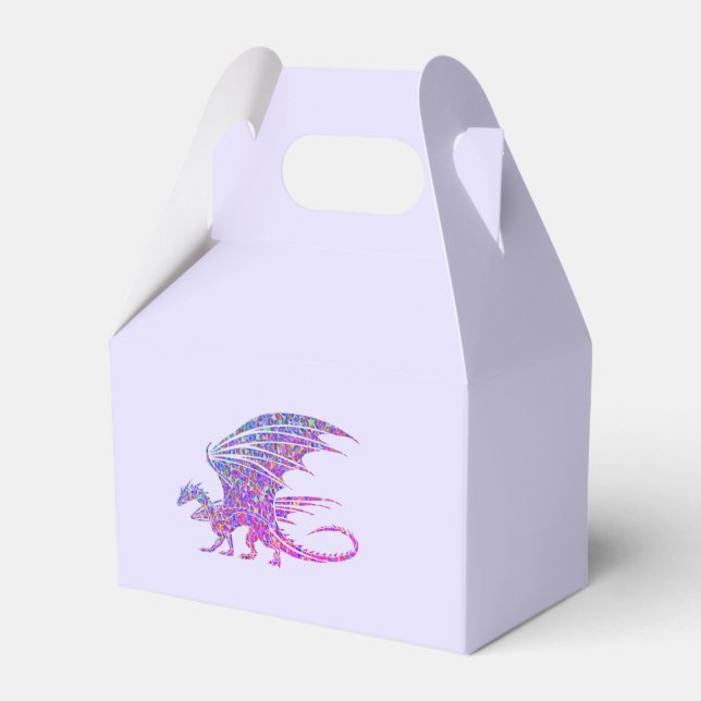 Amazing Mosaic Dragon Purple Favor Box (Front Side)