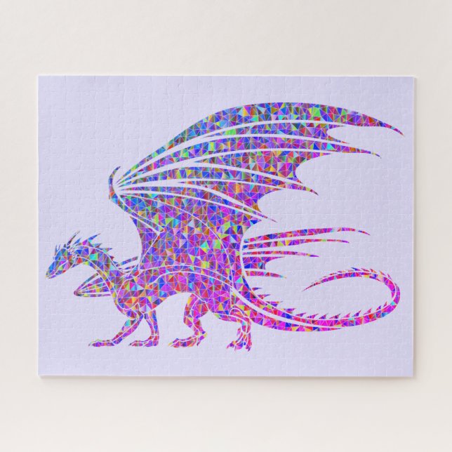 Amazing Mosaic Dragon Purple Jigsaw Puzzle (Horizontal)