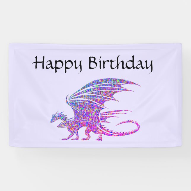 Amazing Mosaic Dragon Purple Name Banner (Horizontal)