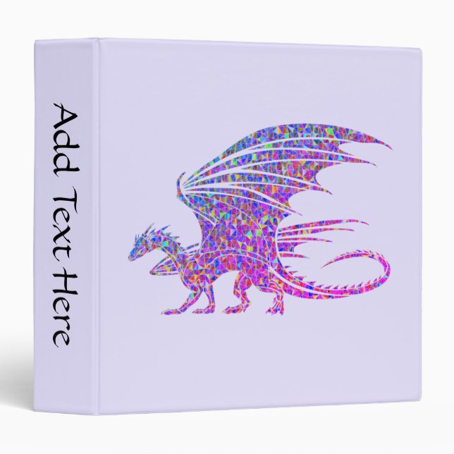Amazing Mosaic Dragon Purple Name Binder (Front/Spine)
