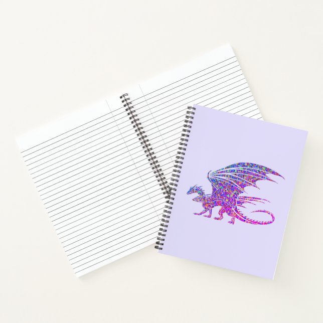 Amazing Mosaic Dragon Purple Notebook (Inside)