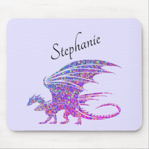 Amazing Mosaic Dragon Purple Personal Mouse Pad