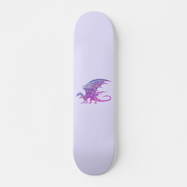 Amazing Mosaic Dragon Purple Skateboard (Front)