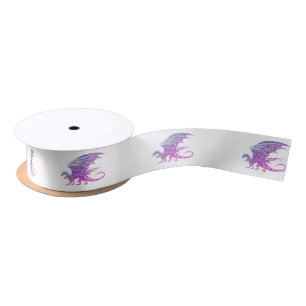 Amazing Mosaic Dragon Satin Ribbon