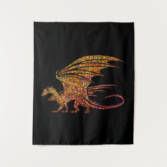 Amazing Mosaic Dragon  Tapestry (Front)