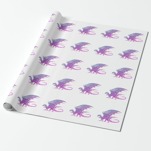 Amazing Mosaic Dragon Wrapping Paper (Unrolled)