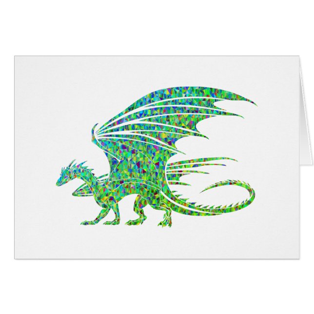 Amazing Mosaic Green Dragon Blank Inside (Front Horizontal)