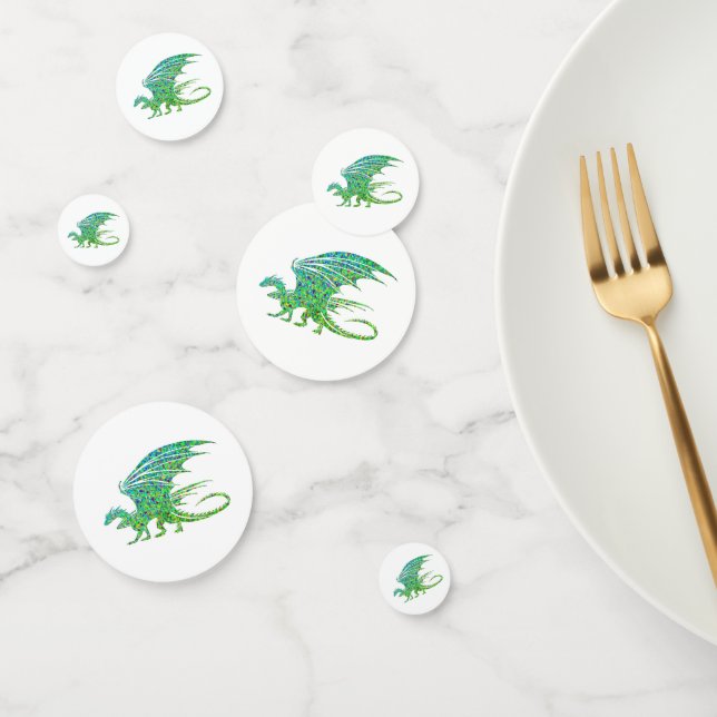Amazing Mosaic Green Dragon Confetti (Group)