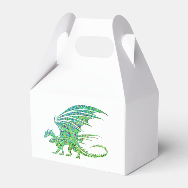 Amazing Mosaic Green Dragon Favor Box (Front Side)