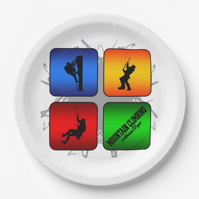 Amazing Mountain Climbing Urban Style Paper Plate (Front)