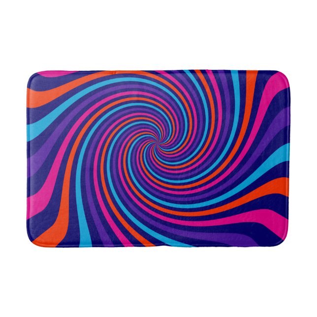 Amazing Multicolored Swirl Design Customize This Bath Mat (Front)