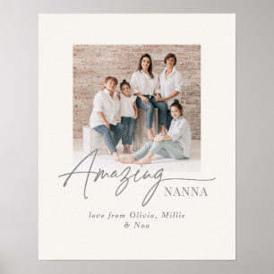 Amazing Nanna Personalized Photo Custom Family Poster
