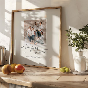 Amazing Nanna Personalized Photo Custom Family Poster