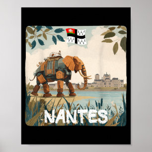 Amazing Nantes Elephant Graphic for Boys and Girls Poster