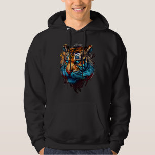 Amazing Neo Traditional Tattoo Style Tiger Head Hoodie