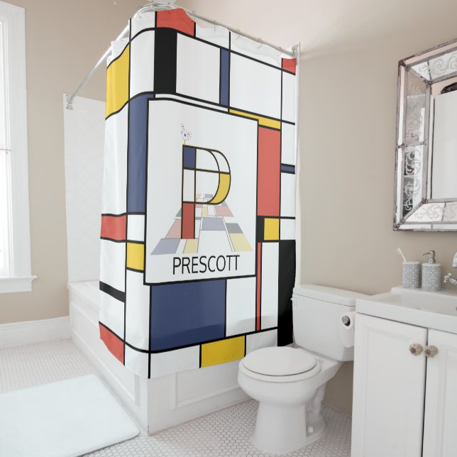 Amazing Neoplasticism Art Monogram. Letter P (In Situ)