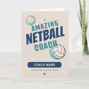 Amazing Netball Coach Personalised Name Thank You Card