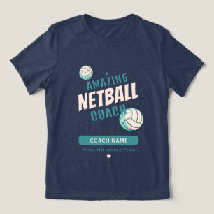 Amazing Netball Coach Personalised Name Tri-Blend Shirt