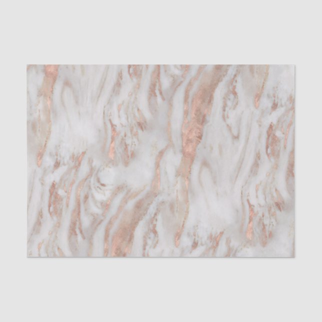 Amazing New Soft Rose Gold and White Marble Tissue Paper (Front)